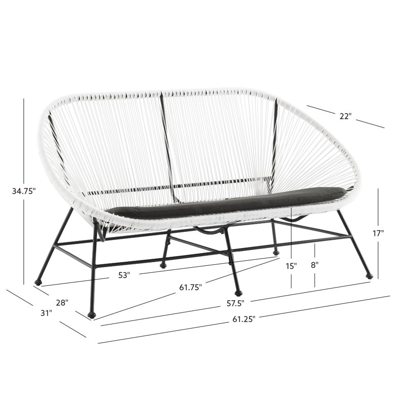AllModern Evalette Outdoor Patio Loveseat & Reviews Wayfair